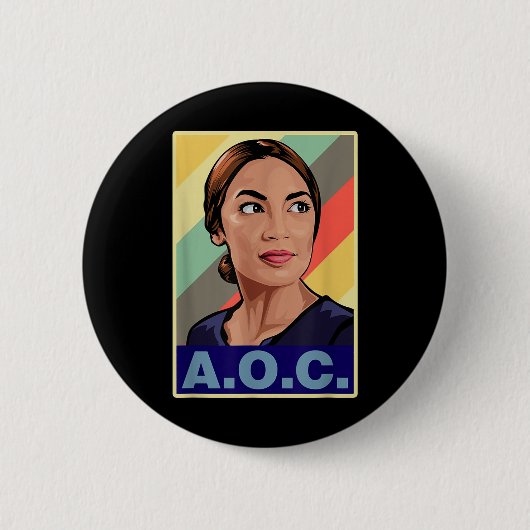 Aoc Alexandria Ocasio-cortez初の女性大統領 缶バッジ (正面)