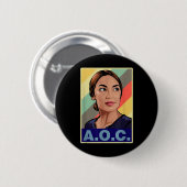 Aoc Alexandria Ocasio-cortez初の女性大統領 缶バッジ (正面&裏面)