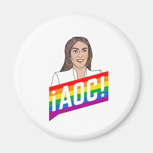 AOC LGBTプライド マグネット (正面)
