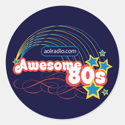 AOLのラジオ-素晴らしい80年代 ラウンドシール (正面)