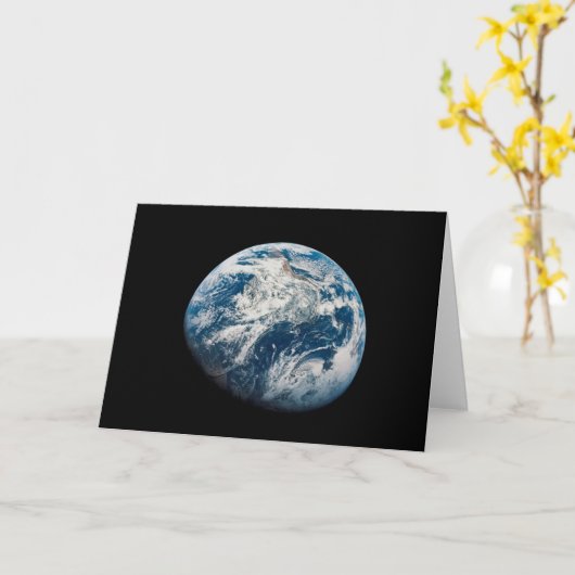 Aollo 8宇宙船から取り出された地球。 カード (黄色い花)