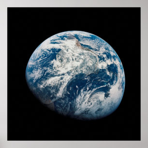 Aollo 8宇宙船から取り出された地球。 ポスター