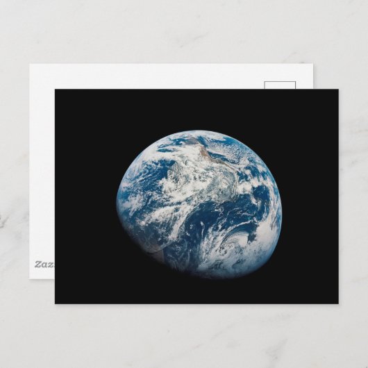 Aollo 8宇宙船から取り出された地球。 ポストカード (正面/裏面)