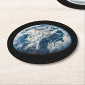 Aollo 8宇宙船から取り出された地球。 ラウンドペーパーコースター (アングル)