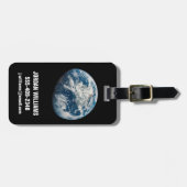 Aollo 8宇宙船から取り出された地球。 ラゲッジタグ (正面横)