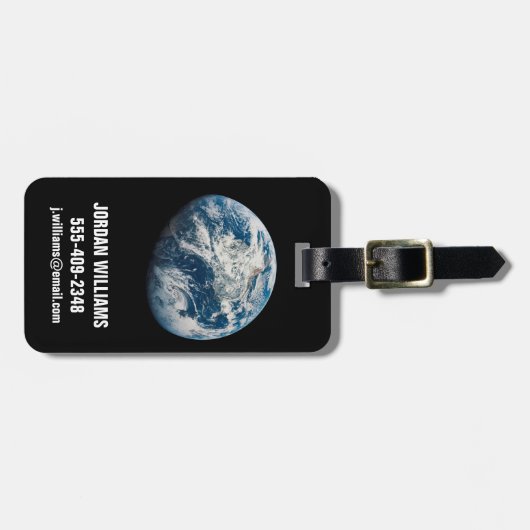 Aollo 8宇宙船から取り出された地球。 ラゲッジタグ (正面横)