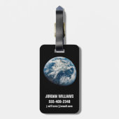 Aollo 8宇宙船から取り出された地球。 ラゲッジタグ (裏面縦)