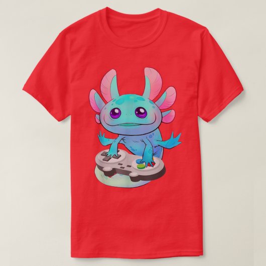 Aolotl Fishのビデ遊オゲームAolotl Lizard Gamer Tシャツ (デザイン正面)
