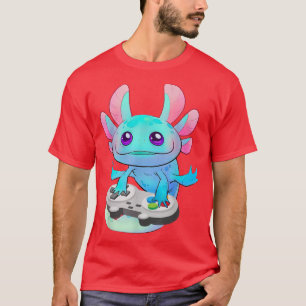 Aolotl Fishのビデ遊オゲームAolotl Lizard Gamer Tシャツ