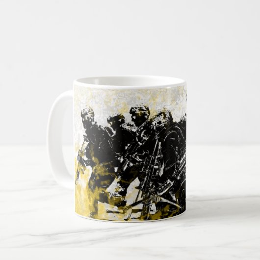 AOM米国の海洋corpの芸術作品を襲って下さい、すくって下さい コーヒーマグカップ (正面左)