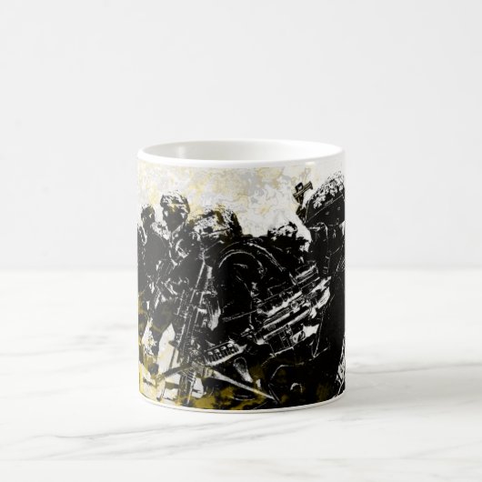 AOM米国の海洋corpの芸術作品を襲って下さい、すくって下さい コーヒーマグカップ (中央)