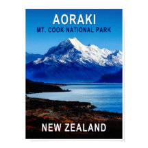 Aorakiニュージーランド旅行ポスター