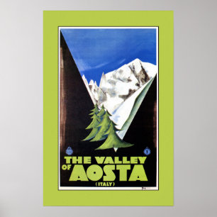 Aostaイタリアのアルプス旅行ポスターの谷 ポスター