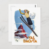 Aosta Valleyでスキー ポストカード (正面/裏面)