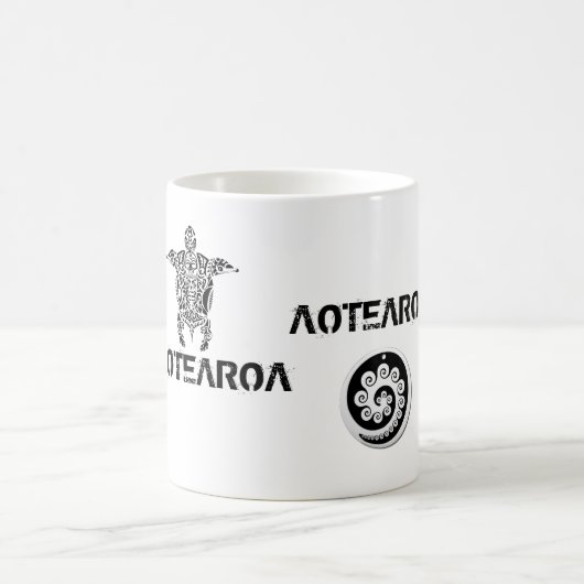 AOTEAROAのキーウィのニュージーランドのコップ モーフィングマグカップ (中央)