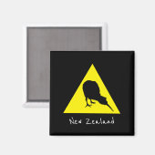 Aotearoa & Kiwi Bird、夜間ニュージーランド旅行 マグネット (正面/裏面)