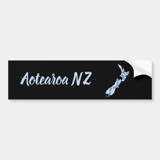 Aotearoa New Zealand Map, Māori Language バンパーステッカー (正面)