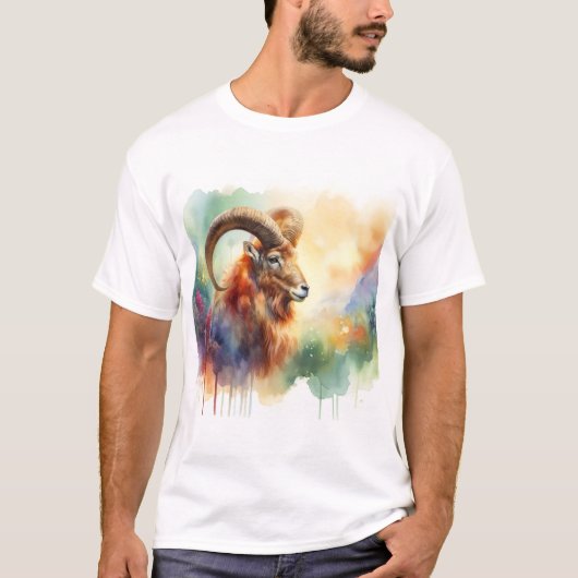 Aoudad 180624AREF120 - Watercolor Tシャツ (正面)
