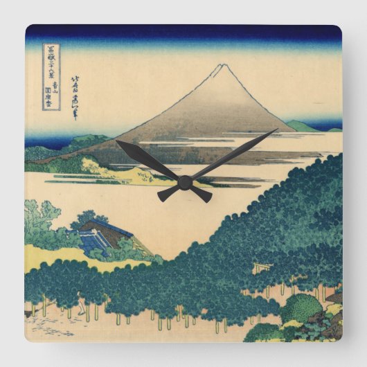 Aoyamaのクッションのマツ スクエア壁時計 (正面)