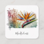 *~* AP10パラダイスの花鳥水彩画QR スクエア名刺 (正面)