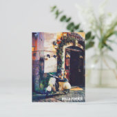 ** AP12イタリアフィレンスモータースクーター石版 ポストカード (スタンド正面)