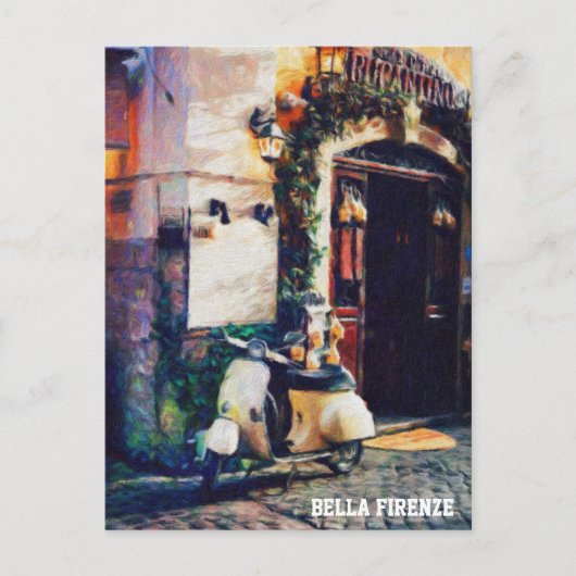 ** AP12イタリアフィレンスモータースクーター石版 ポストカード (正面)
