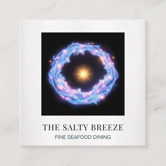 *~* AP13ビーチウェーブヨガスパマッサージ霊気92 スクエア名刺 (正面)