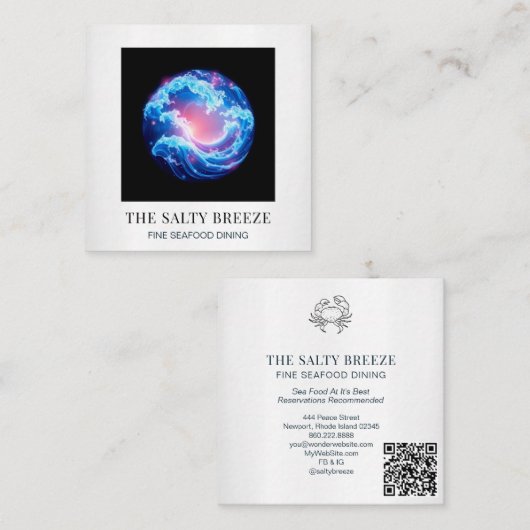 *~* AP13ビーチ波スパマッサージ霊気ヨガ107 スクエア名刺 (正面/裏面)