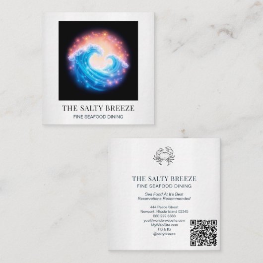 *~* AP13ビーチ波スパマッサージ霊気Yoga x スクエア名刺 (正面/裏面)