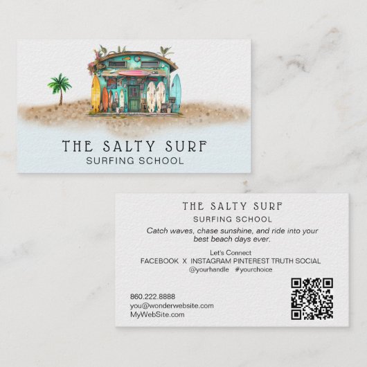 *~* AP13 6ビーチお洒落沿岸サーフボードシー 名刺 (正面/裏面)
