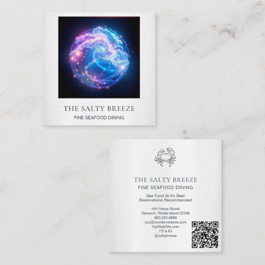 *~* AP13 Waterfront不動産仲介業者・マネージャ・エージェント99 スクエア名刺 (正面/裏面)