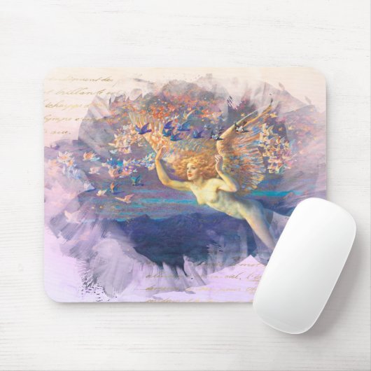 *~* AP14クラシックエンジェルウーマンフェアリー金ゴールドエフェメラ マウスパッド (マウス)