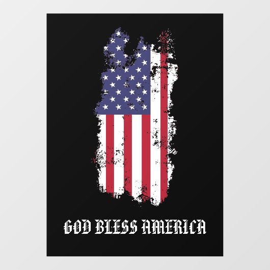 * AP16アメリカ国旗グランジ愛国神がアメリカを祝福 ウィンドウサイン (シート)