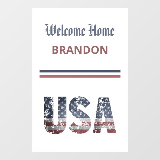 *~* AP16ウェルカムホーム軍隊愛国的アメリカ ウィンドウサイン