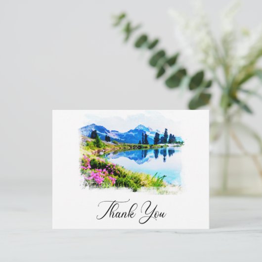 ※※ AP19 QR 結婚式 ありがとう 山 自然 ポストカード (スタンド正面)