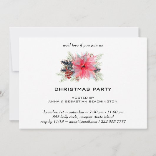 * AP20ファミリーポインセチア企業のクリスマスパーティー 招待状 (裏面)