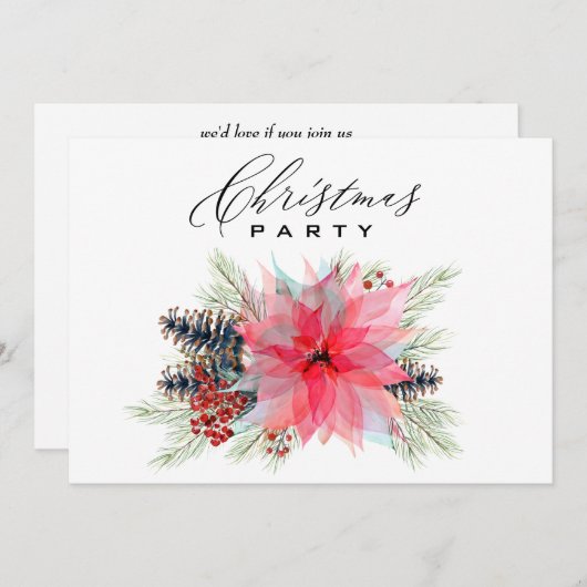 * AP20ファミリーポインセチア企業のクリスマスパーティー 招待状 (正面/裏面)