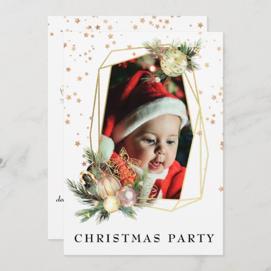 *~* AP20フォトファミリークリスマス企業のパーティー 招待状 (正面/裏面)