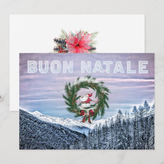 * AP20 BUON NATALE Italian Language Christmas 招待状 (正面/裏面)