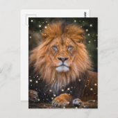 *~* AP23アート天芸術的ソフトブラウンライオン ポストカード (正面/裏面)