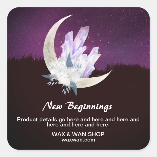 *~* AP24景観意図ムーンクリスタルフローラ スクエアシール (正面)