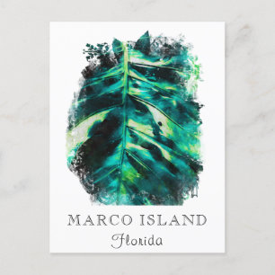 *～* AP25パーソナライズ熱帯ヤシの葉旅行  ポストカード