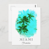 *~* AP25パーソナル設定の熱帯ヤシの木の旅 ポストカード (正面/裏面)