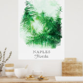 *~* AP25旅行パーソナライズされた熱帯のヤシの木 ポスター (キッチン)