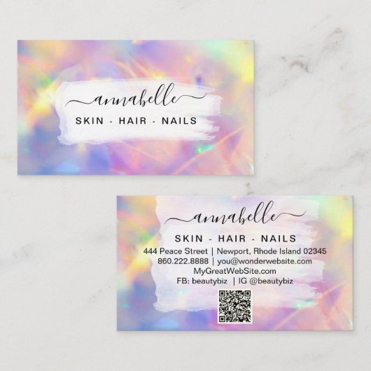 *~* AP26 OPALプリズムレインボーQRクリスタルエーテル 名刺 (正面/裏面)