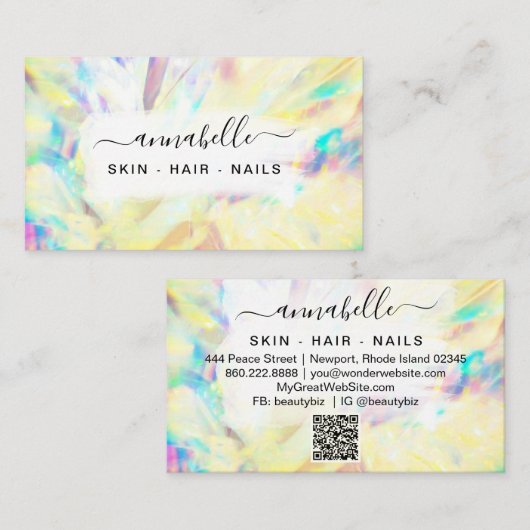 *～* AP26 OPAL Rainbow Crystal Ethereal QRプリズム 名刺 (正面/裏面)