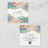 *～* AP26 OPAL Rainbow QR金ゴールドグリッターEthereal  スクエア名刺 (正面/裏面)