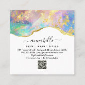 *～* AP26 OPAL Rainbow QR金ゴールドグリッターEthereal  スクエア名刺 (裏面)