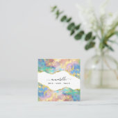 *～* AP26 OPAL Rainbow QR金ゴールドグリッターEthereal  スクエア名刺 (スタンド正面)