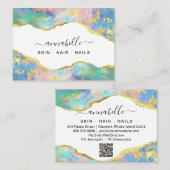 *~* AP26 OPAL Rainbow QR金ゴールドグリッターEthereal 名刺 (正面/裏面)